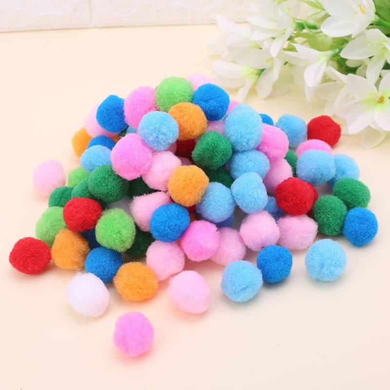Set 100 cục bông sắc màu dùng làm đồ thủ công tiện dụng