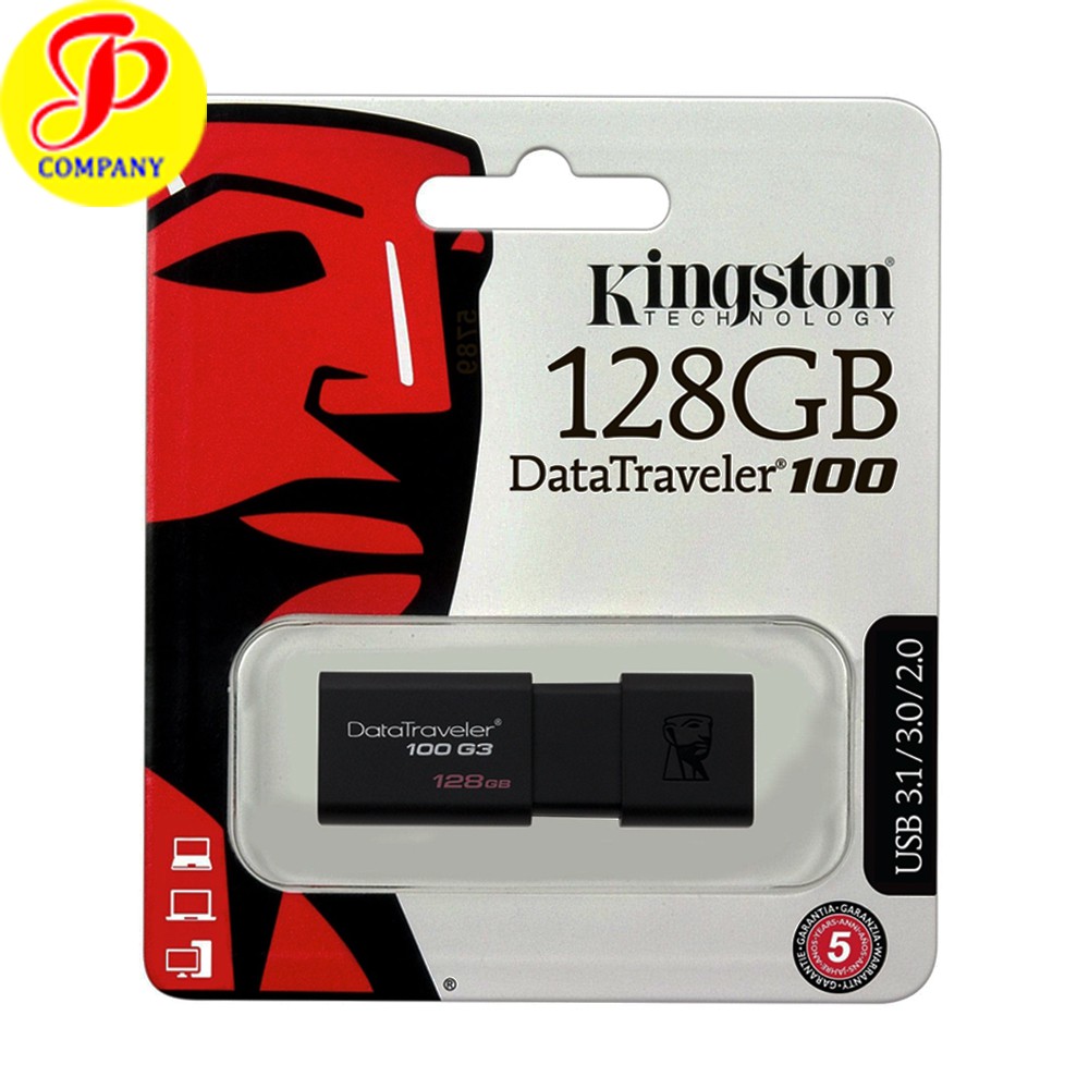 USB 3.0 Kingston DT100G3 128GB Tốc độ upto 100MB/s - Hãng chính hãng FPT