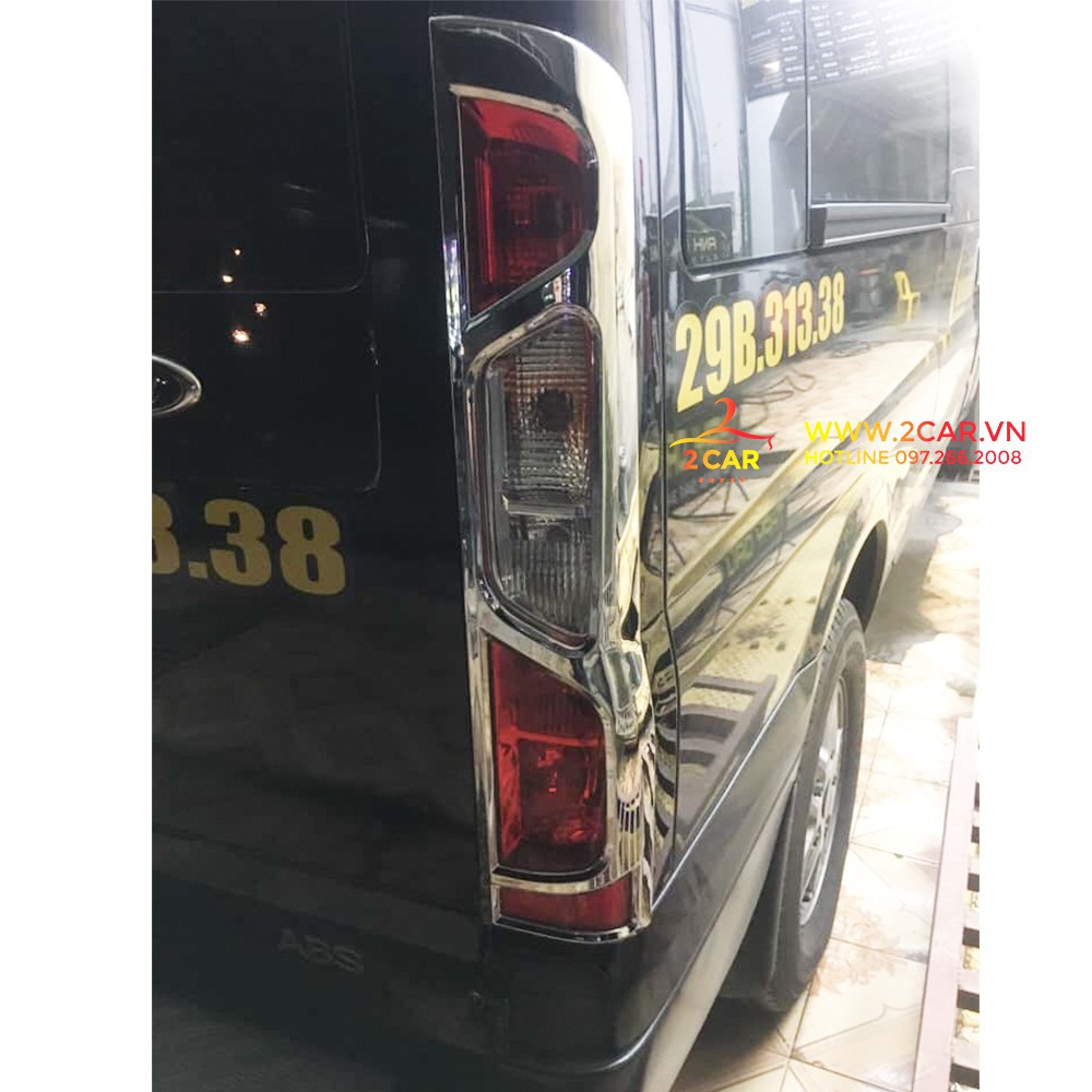 Ốp viền đèn pha + hậu xe Ford Transit 2014-2019 mạ crom