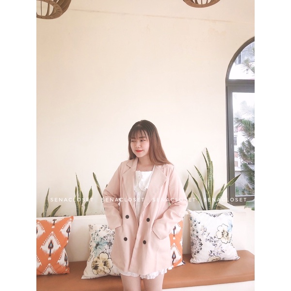ÁO BLAZER 2 LƠP BE ÁNH HỒNG STYLE ULZZANG HQ