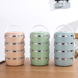 Hộp đựng cơm văn phòng 4 tầng cao cấp ruột inox 304