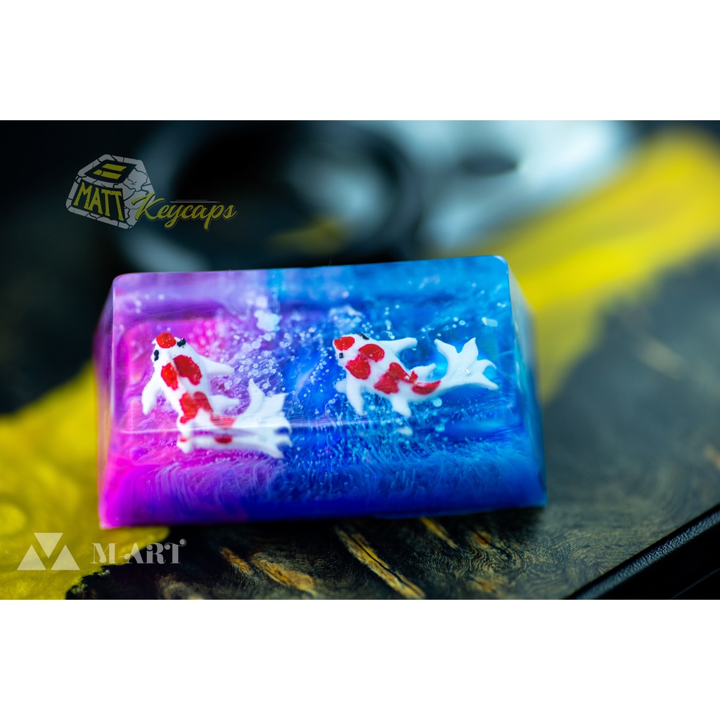 Keycap artisan cá koi 2U trang trí bàn phím cơ