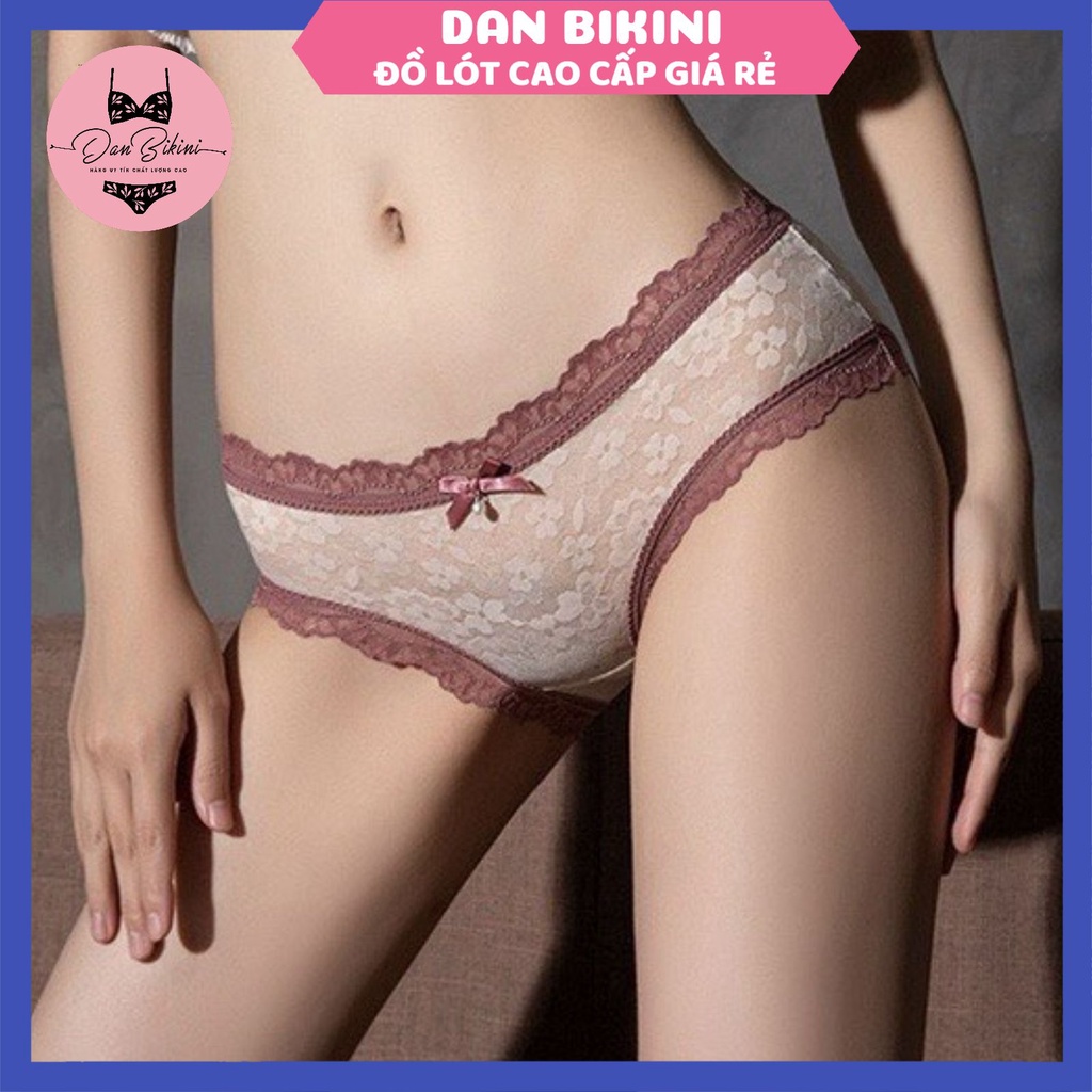 Quần Lót Nữ Ren Sexy phối viền màu cao cấp thiết kế thoáng mát MÃ 2288