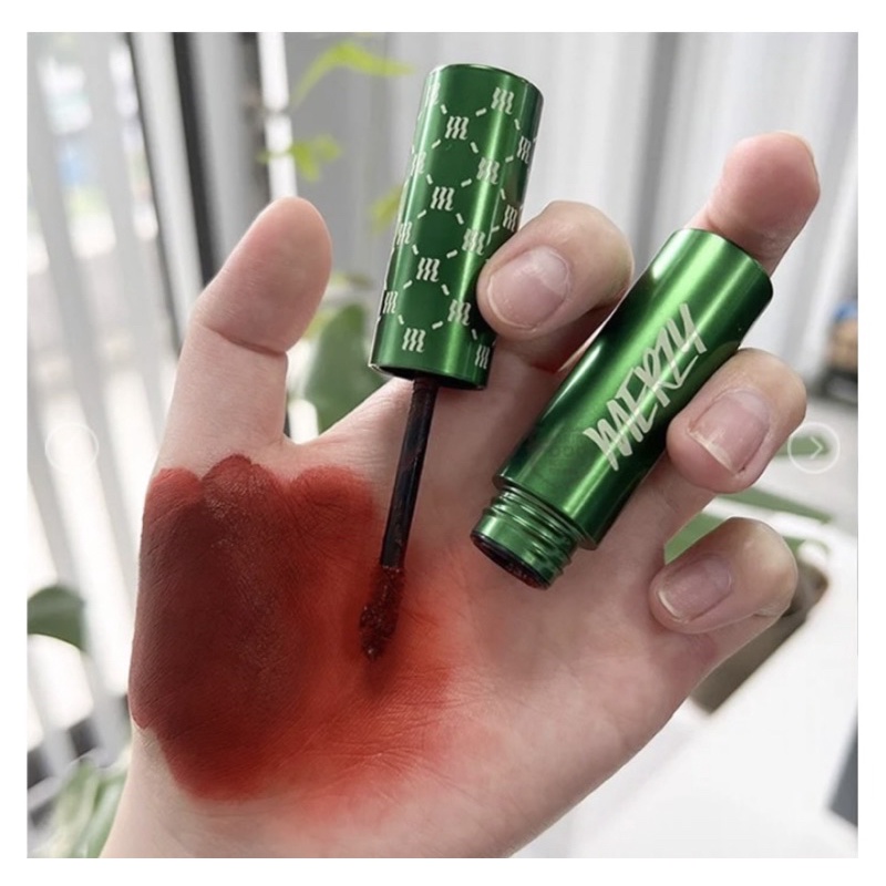 Son Kem Lì, Bền Màu, Lâu Trôi Merzy The First Velvet Tint V6 Xanh Lá Green Edition 4.5g