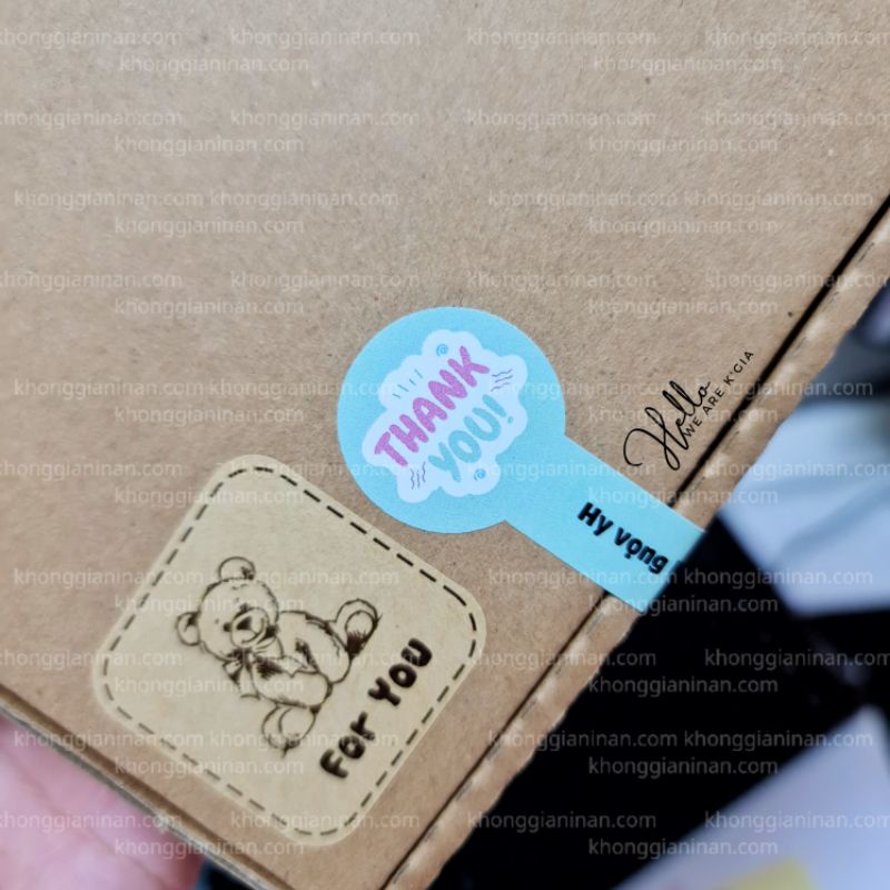 ❤️ 12 TEM GẤU KRAFT - ĐÁNG YÊU ❤️ - Dùng dán hộp, túi, chai lọ khô - rất phù hợp sp bánh, sp mộc mạc
