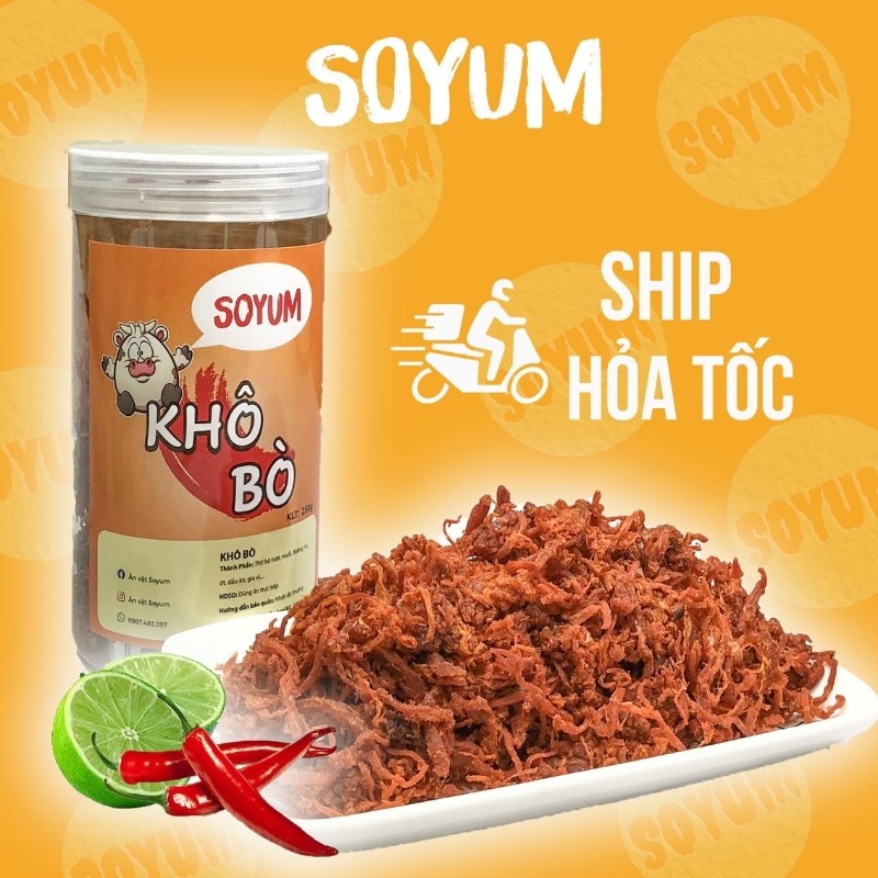 [Mã GROXUAN1 giảm 8% đơn 150K] Khô bò sợi 150g, khô bò Soyum thơm ngon từng sợi | BigBuy360 - bigbuy360.vn