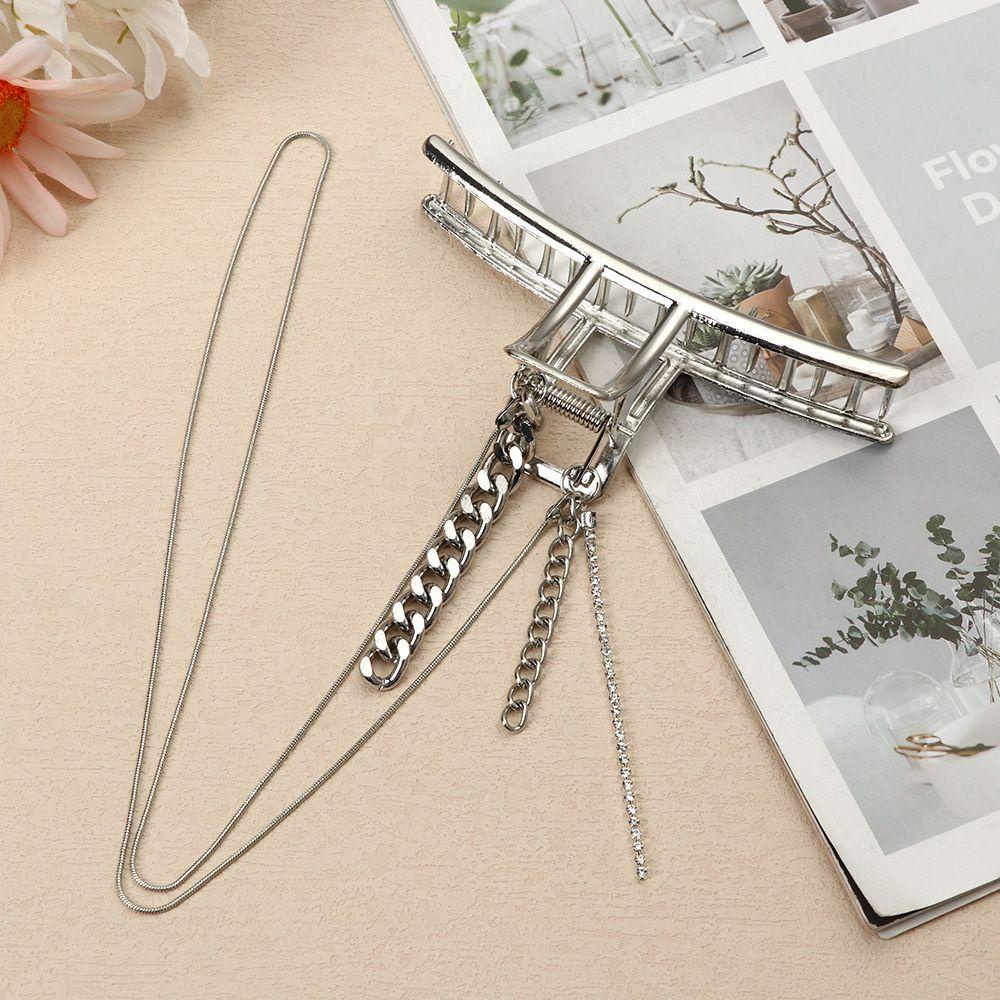 LAY Kẹp Tóc Kim Loại Dạng Chuỗi Tua Rua Màu Sắc