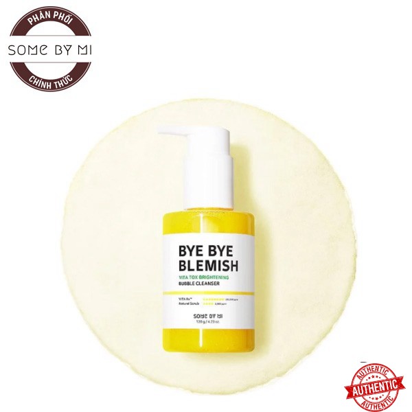 [Mã giảm giá] Gel Rửa Mặt Sủi Bọt Làm Sạch Sâu & Dưỡng Trắng Da Some By Mi Bye Bye Blemish Vita Tox Brightening Bubble C