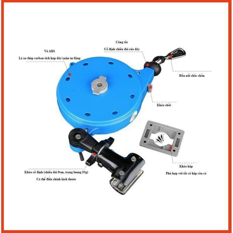 Cuộn dây cáp bảo hiểm cần câu, phụ kiện câu đơn câu đài 20m và 40m
