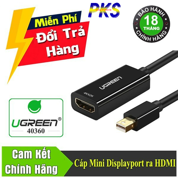 Cáp chuyển Mini Displayport to HDMI hỗ trợ 4K 2K Ugreen 40360 - Hàng chính hãng
