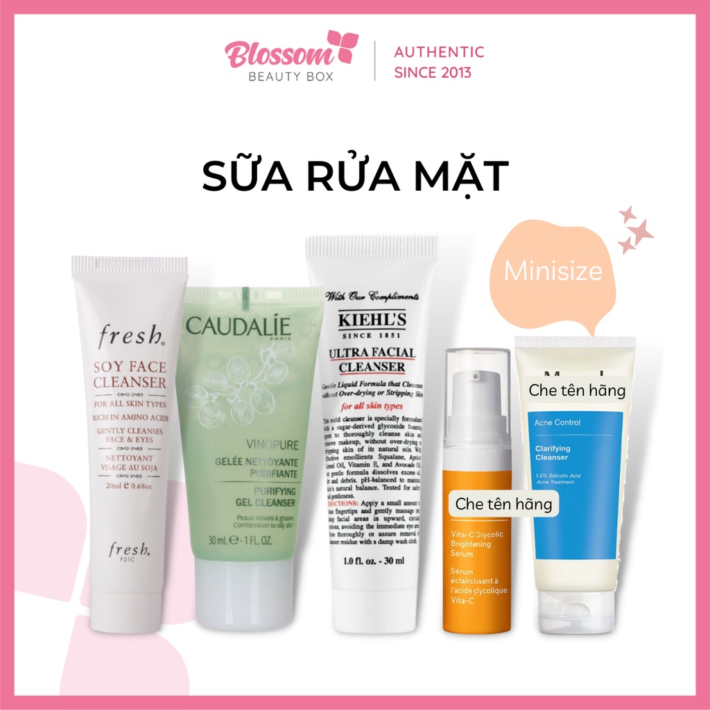 Sữa rửa mặt các hãng minisize 30ml [KIEHLS, FRESH, CAUDALIE]