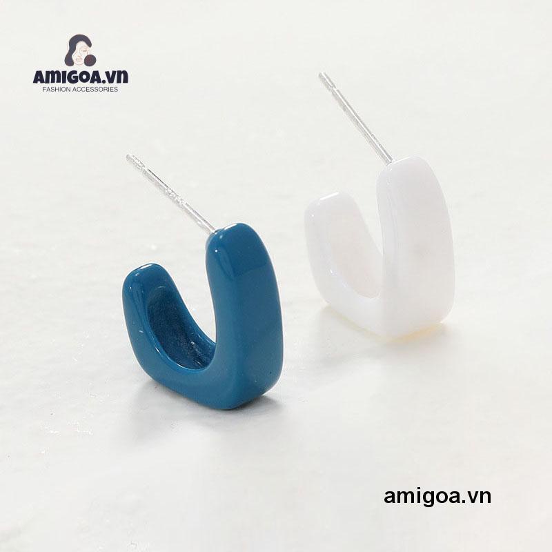 ✨✨Bông tai nữ  khuyên tai basic hình học chữ L nhiều màu phong cách cá tính phụ kiện trang sức