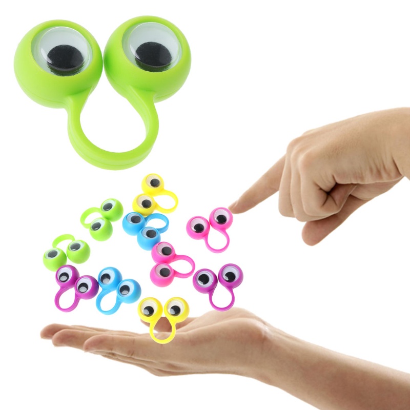 Set 10 Con Rối Bông Đeo Ngón Tay Hình Đôi Mắt Mềm Mại