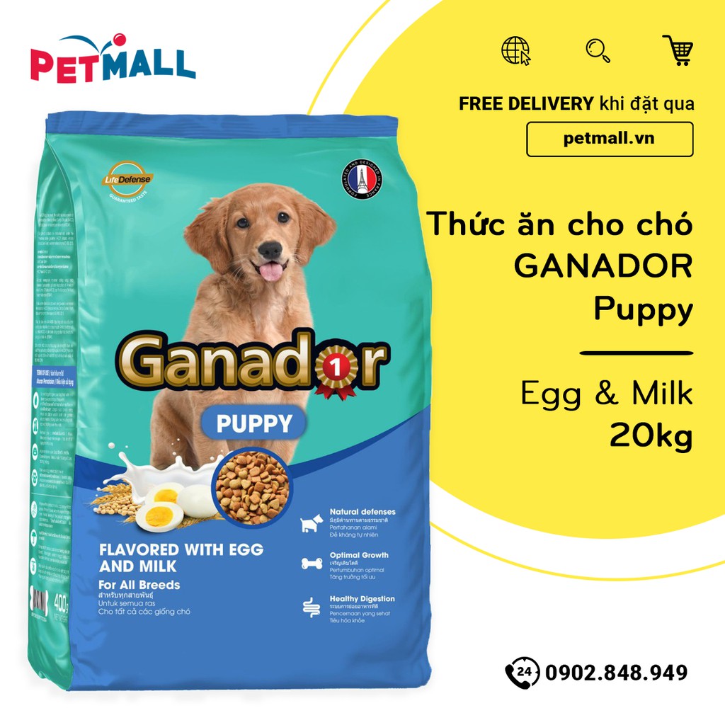 Thức ăn cho chó GANADOR Puppy 20kg - Egg &amp; Milk