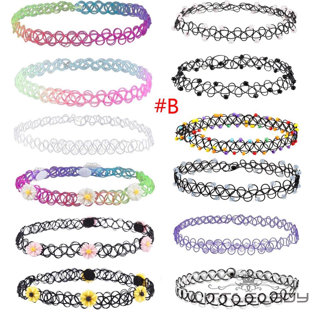 12 Choker bằng nhựa có thể kéo giãn tiện lợi