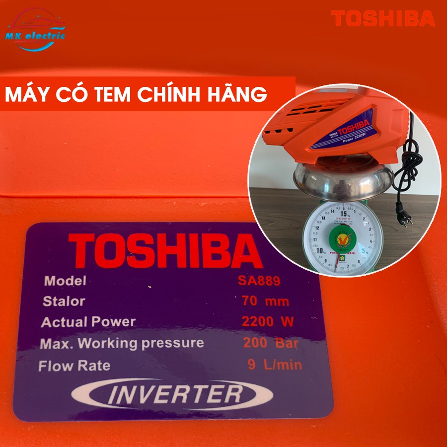 [ BH 24 THÁNG ] Máy rửa xe mini I Máy rửa xe cao áp TOSHIBA 2200W SA 889 - Có áp chống giật + Chống cháy