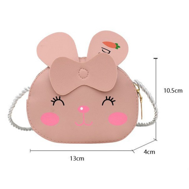 Túi đeo chéo LUCKYCANDY cỡ nhỏ họa tiết động vật hoạt hình đáng yêu phong cách Hàn Quốc dành cho bé