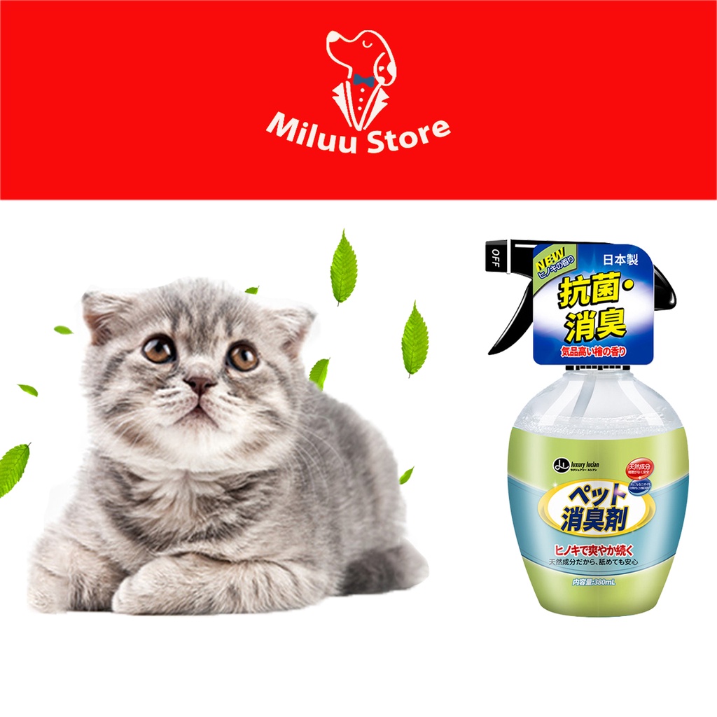Xịt khử mùi chó mèo Luxury Lucian, xịt khử mùi diệt khuẩn cho thú cưng nhập khẩu cao cấp [380ml]