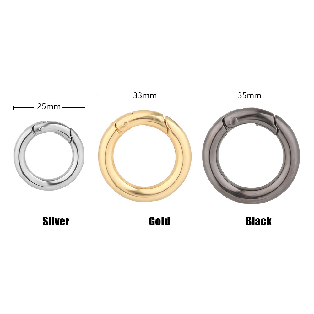 Set 5/ 10 móc khóa tròn bằng hợp kim kẽm 25/33/35mm chất lượng cao nhiều màu tùy chọn