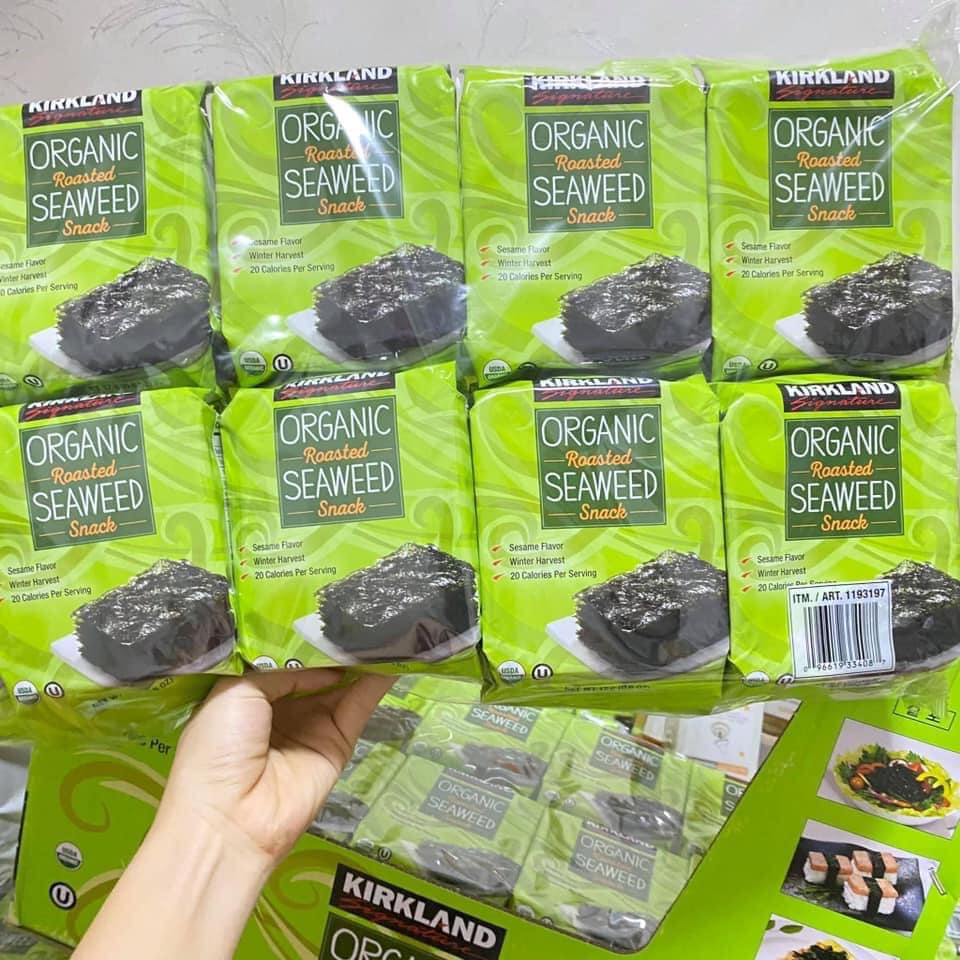 RONG BIỂN ĂN LIỀN HỮU CƠ KIRKLAND ORGANIC SEAWEED SNACK CHUẨN MỸ 10 gói - 17 GRAM