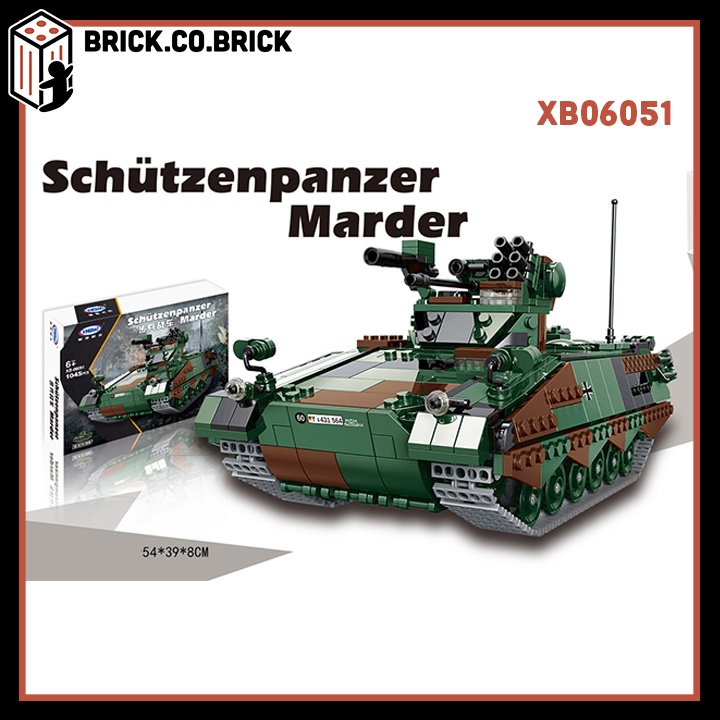 Mô Hình Lắp Ráp Xe Thiết Giáp Xung Kích Marder Đức Đồ Chơi Xếp Hình Quân Sự German Tank XB06051