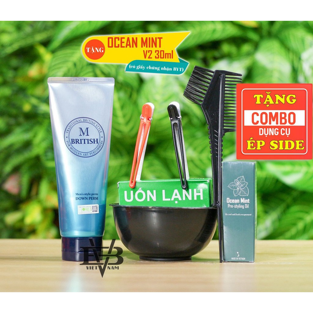 KEM ÉP SIDE TÓC M British Men's Style Down Perm 200g + tặng kèm Prestyling + phụ kiện Vip