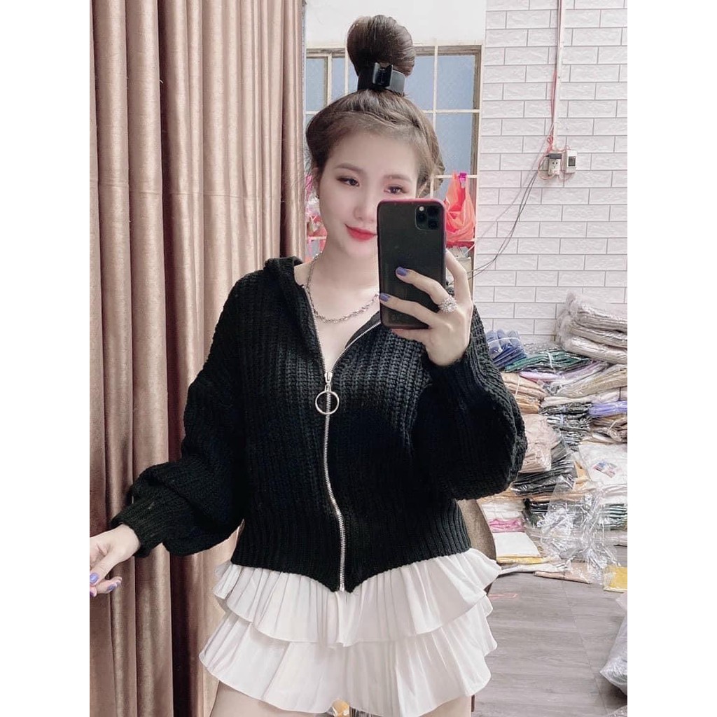 ÁO KHOÁC NỮ, ÁO KHOÁC LEN DÂY KÉO CÓ NÓN - KÈM ẢNH THẬT | BigBuy360 - bigbuy360.vn