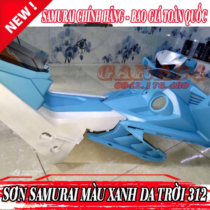 [4 chai sơn] COMBO MÀU XANH DA TRỜI SƠN SAMURAI 312