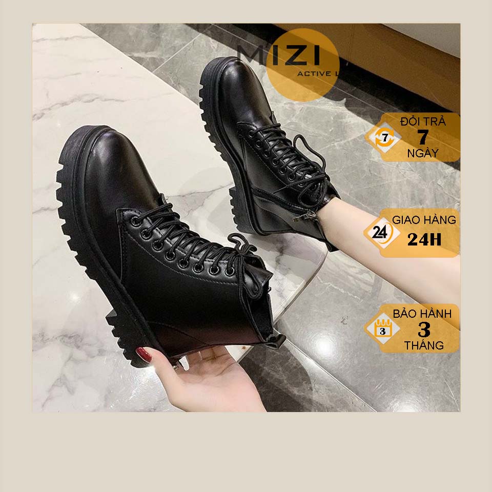 Giày bốt nữ cổ cao Hàn Quốc ulzzang đế cao thời trang chiến binh Mizi BOT01