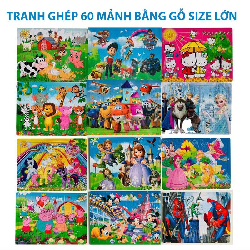 Ghép tranh gỗ 60 miếng ghép