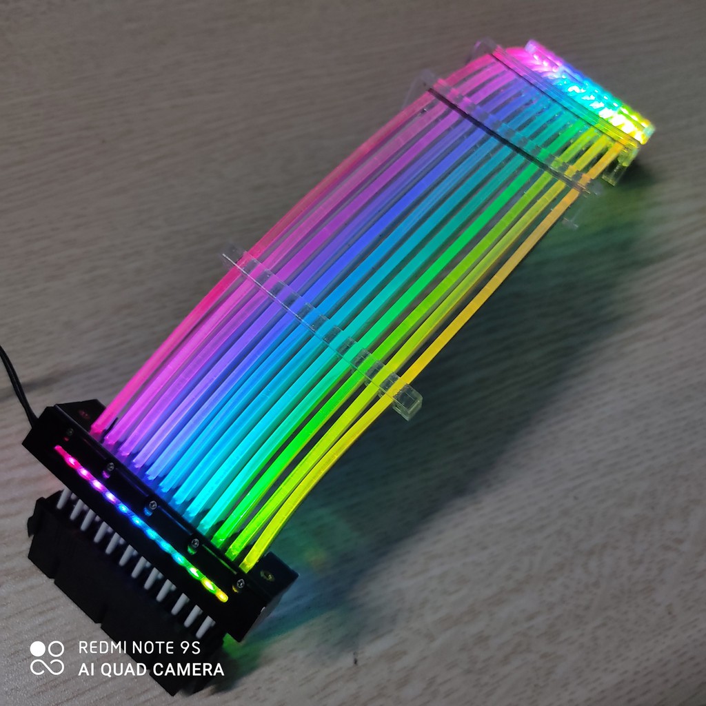 Dây Nguồn Nối Dài 24pin 8pin Led RGB Đồng Bộ Mainboard, Đồng Bộ Hub Coomoon RGB, hàng Ambino