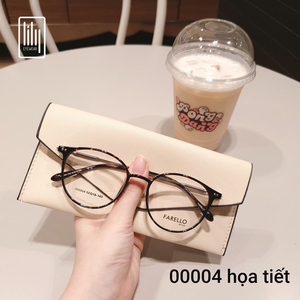 Gọng kính cận mắt tròn nam nữ, chất liệu nhựa phối kim loại, đa dạng màu sắc, thiết kế FARELLO by Lily YONA - 00004 | BigBuy360 - bigbuy360.vn