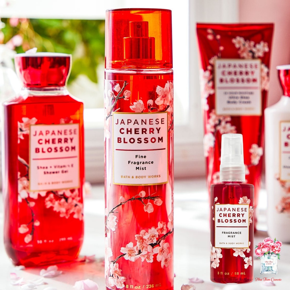 Xịt Thơm Toàn Thân Bath & Body Works Japanese Cherry Blossom Hương Thơm Hoa Anh Đào Thanh Mát Ngọt Ngào 88ml