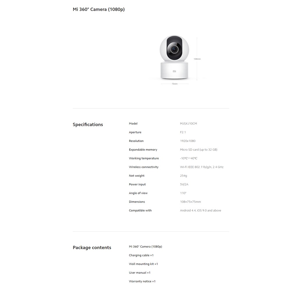 Camera ip xoay 360 độ Xiaomi Mijia 1080p 2021 Quốc tế Chính Hãng DWG BH 12 tháng Lưu trữ đám mây miễn phí- Minh Tín Shop