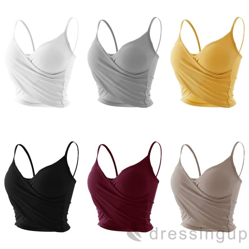 Áo Croptop Sát Nách Cổ Chữ V Quyến Rũ Dành Cho Nữ