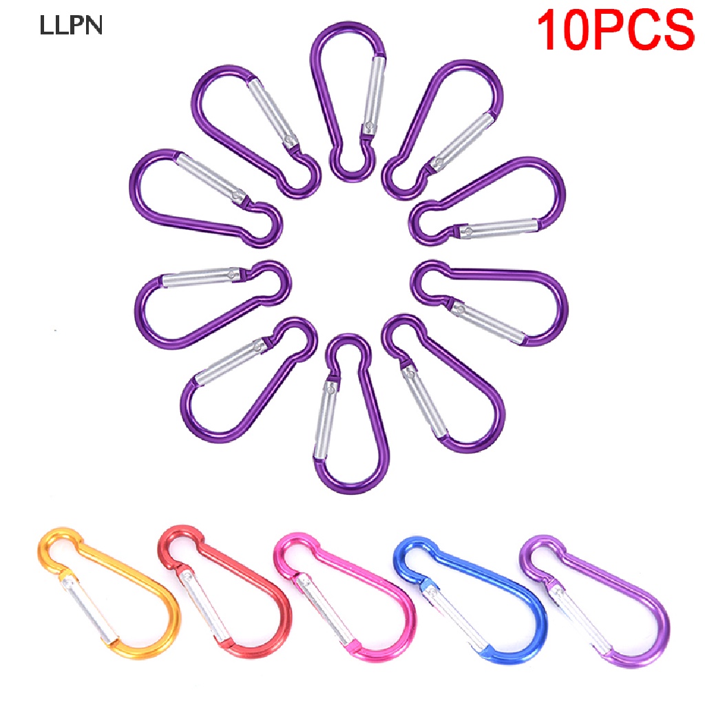 Set 10 Móc Khóa Carabiner Bằng Hợp Kim Nhôm Tiện Dụng Khi Đi Cắm Trại / Leo Núi [Hot]
