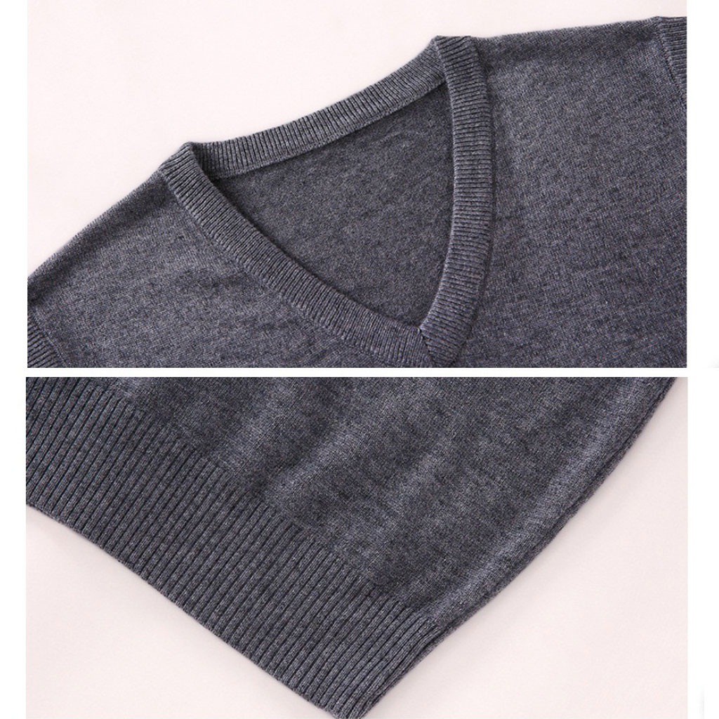 [Ảnh Thật] Áo gilê len nam cổ tim thời trang AN-299i