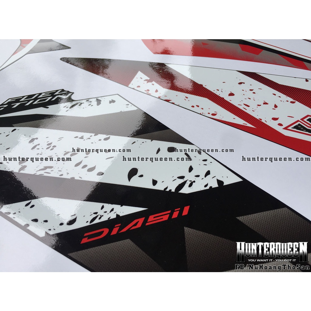 Tem rời dán xe Exciter 135, Spark đen đỏ. Chất liệu decal cao cấp không bay màu