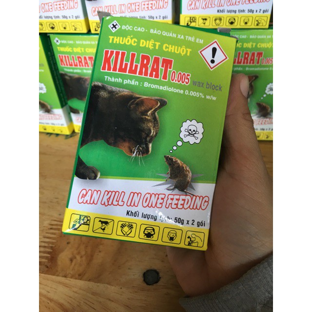 {2 gói x 50g} Thuốc diệt chuột Killrat