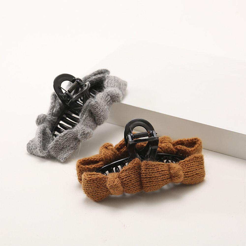 Kẹp Tóc Hình Nơ / Cá Mập Bằng Len Thời Trang Thu Đông Xinh Xắn Cho Nữ WMES15H