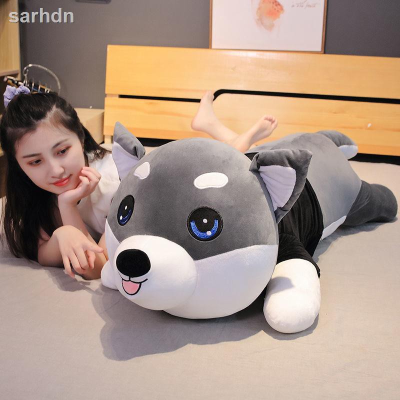 Gối Ôm Hình Chú Chó Husky Bằng Nhung Dễ Thương Xinh Xắn