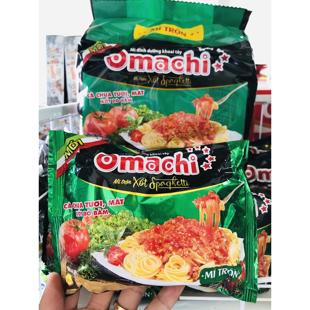 Mì trộn Omachi xốt Spaghetti gói 91g date luôn mới