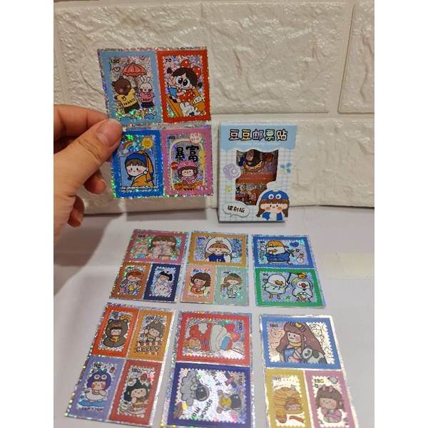 Hộp 8 tấm sticker tem lấp lánh mã TY-1110.