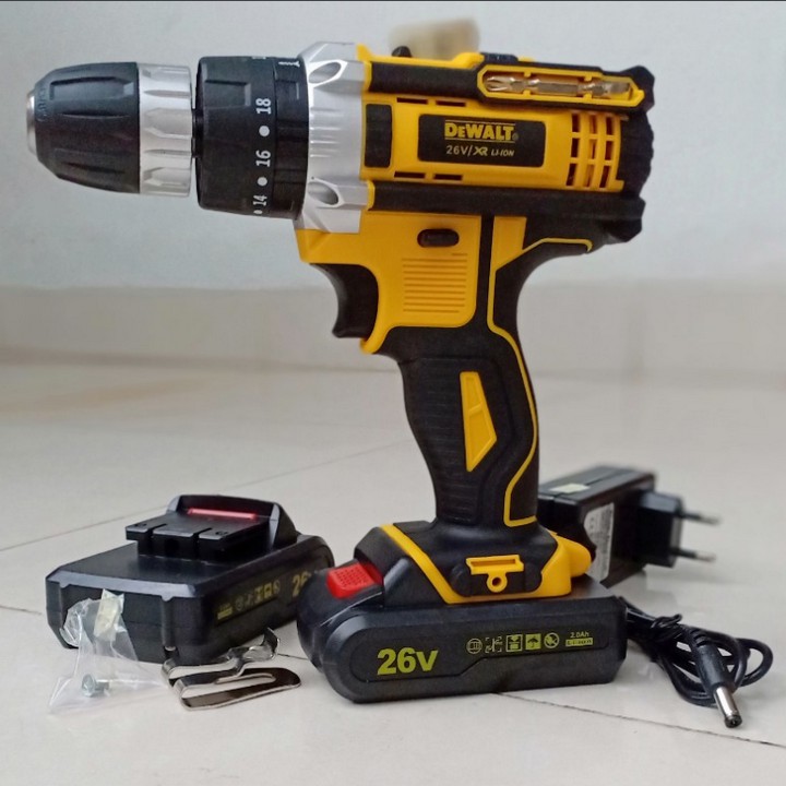 [FREESHIP] MÁY KHOAN DEWALT 26V - CÓ BÚA - KHOAN TƯỜNG, BÊ TÔNG, BẮT VÍT - 2 PIN 5 CELL - MÁY KHOAN PIN DEWALT 26V