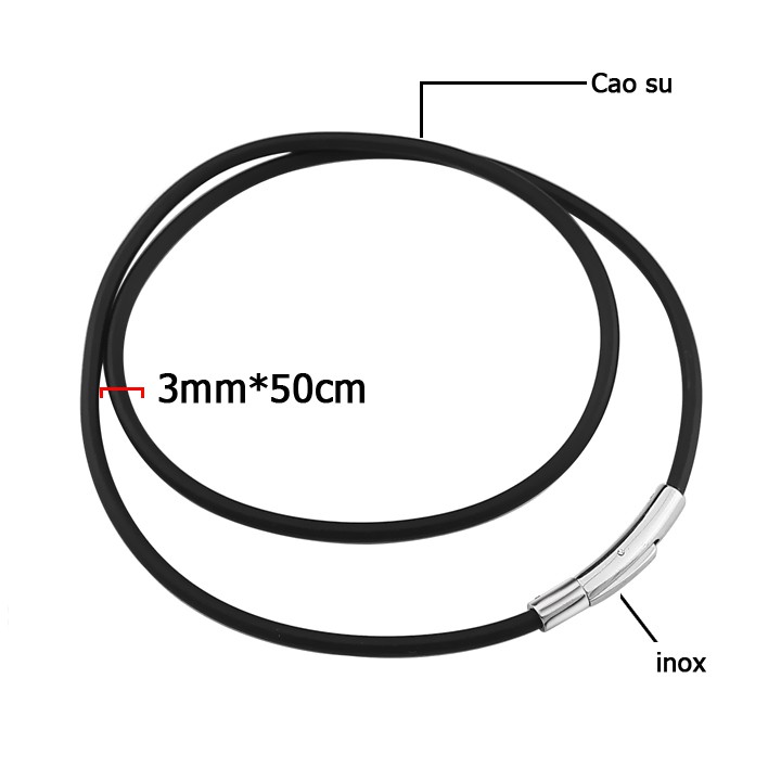 Dây Chuyền Cao Su Chốt Inox Độc Đáo Cá Tính