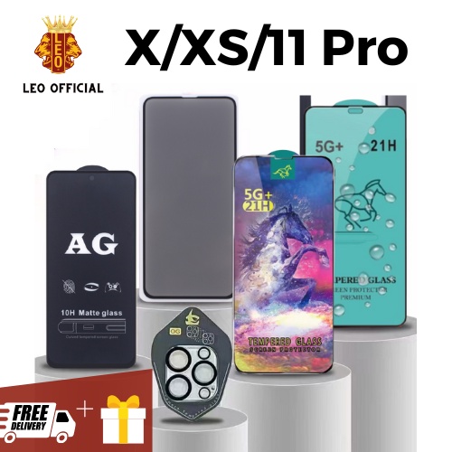 Kính cường lực X/XS/11 Pro Full màn hình màn trong suốt chống xước độ bền cao tặng bộ dán