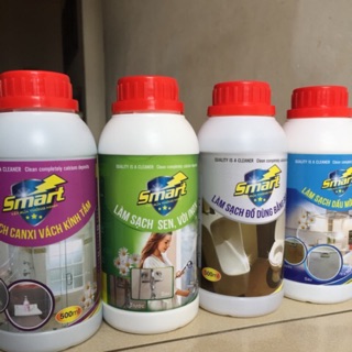 Tẩy rửa Smart: Tẩy sứ, Tẩy cặn canxi kính, dầu mỡ, cặn canxi inox siêu sạch, Tẩy kính