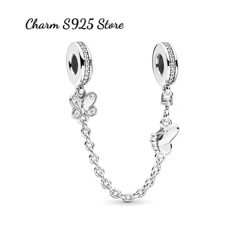 charm pan treo khoá đính đá hoạ tiết bạc s925 cao cấp