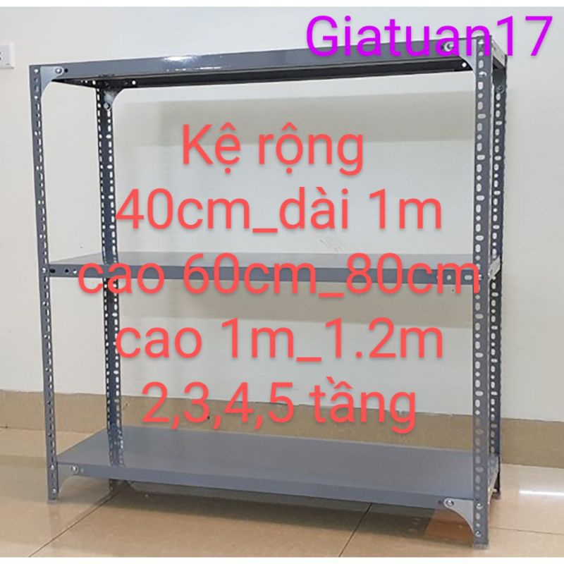 Kệ sắt mâm vê lỗ rộng (40cm,dài 1m), (cao 60cm, 80cm 1m,1.2m) nhiều tầng