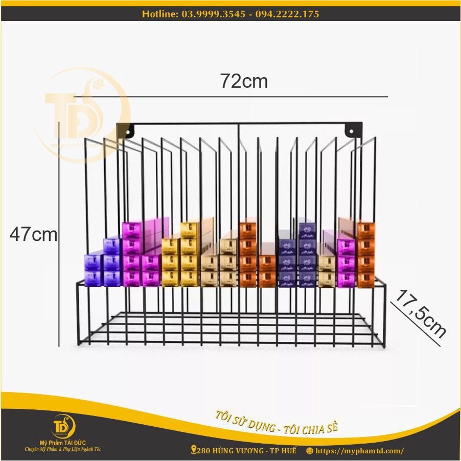 Kệ Trưng Bày Thuốc Nhuộm Tóc Bằng Kim Loại Tăng Sự Chuyên Nghiệp, Gọn Gàng Cho Salon Tóc